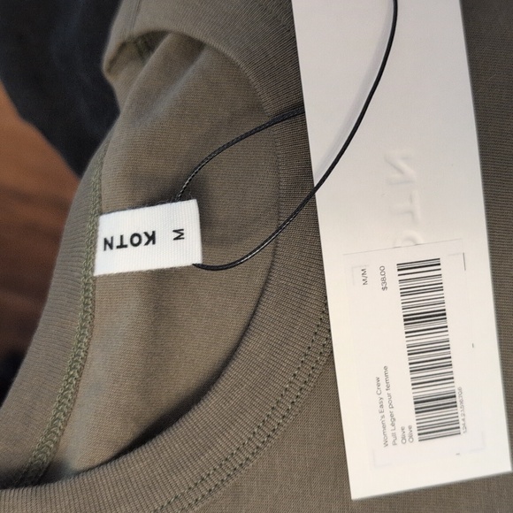 KOTN Women's T-Shirt Easy Crew Olive Sz S & L NWT - Picture 2 of 10